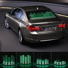

New Car Green LED Music Rhythm Flash Light Sound Activated Sensor Equalizer Rear Windshield Sticker Styling Neon Lamp Kit