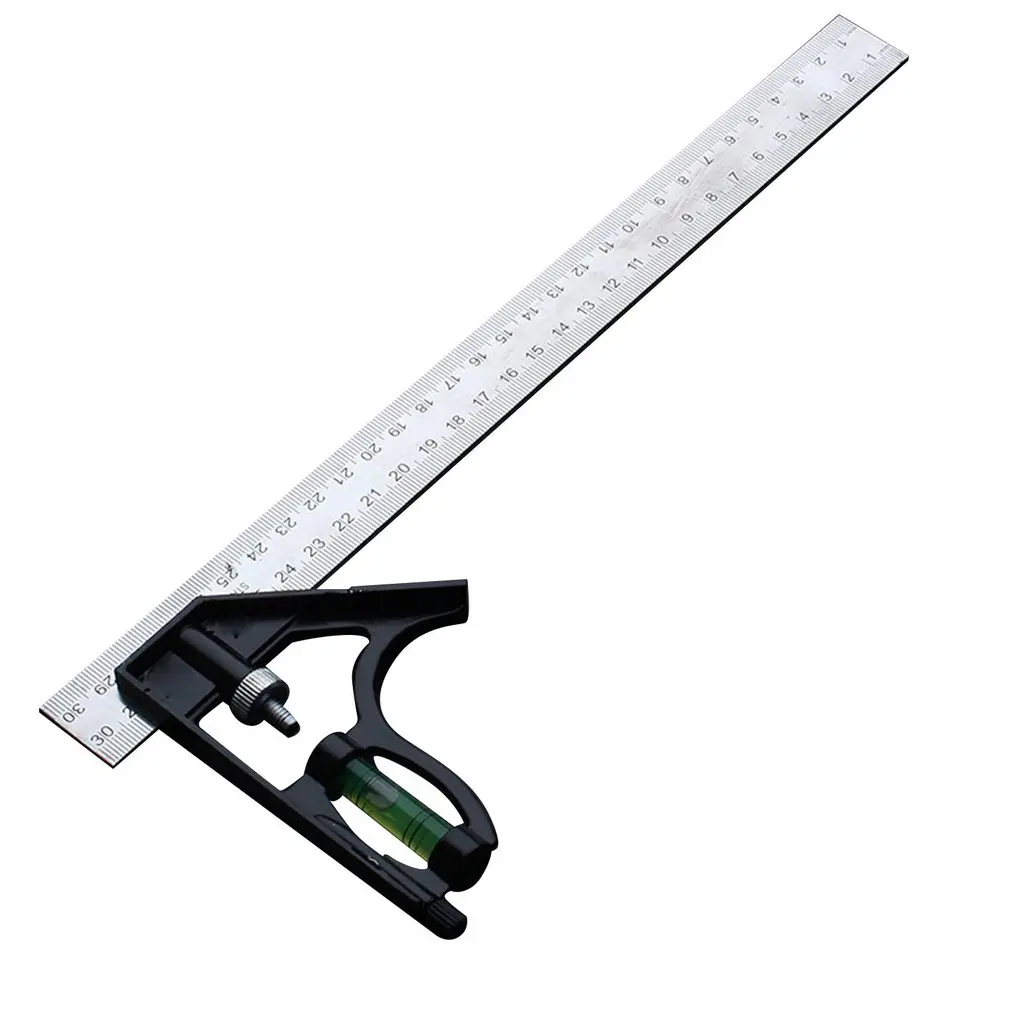 300MM Adjustable Combination Square Angle Ruler 45/90 Degree With Bubble Level Multifunctional Gauge Measuring Tools