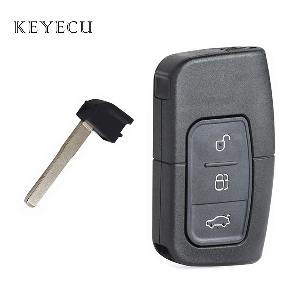 Keyecu Новый Умный корпус ключа дистанционного управления с 3 кнопками для Ford Focus Mondeo