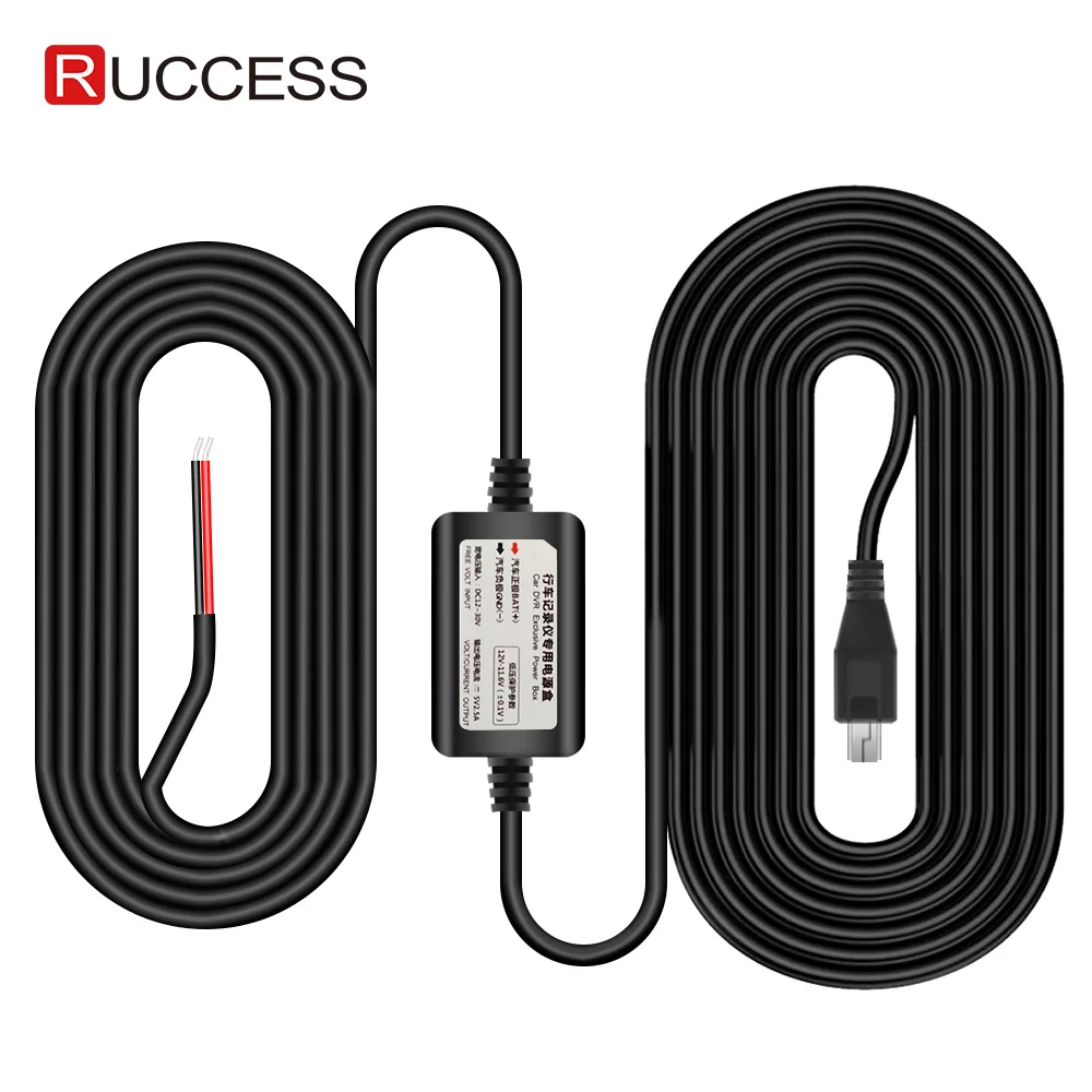 

RUCCESS Hard Wire kit Mini Micro USB 12V to 5V 2.5A Car Adapter DVR Power Charging Cable Hardwire Kit for Xiaomi/70mai/Dash Cam