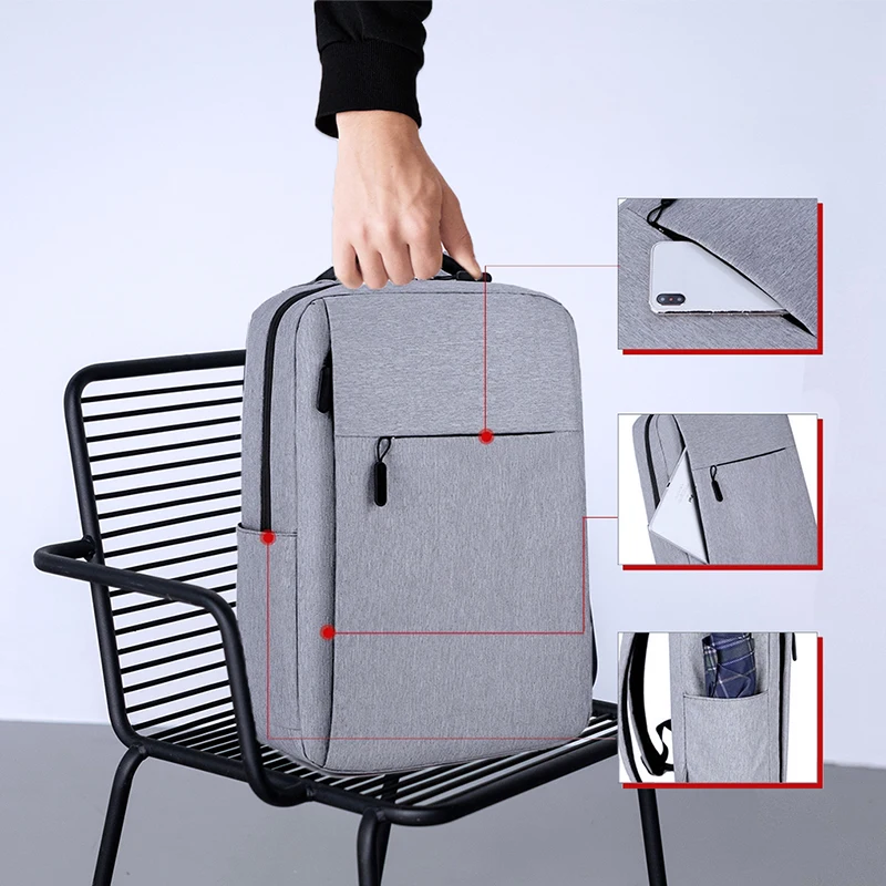 SKOANBE Backpack Men's Leisure Outdoor USB Charge Charging Sports Backpack Business Computer Bag Travel Bag External Outside Bag