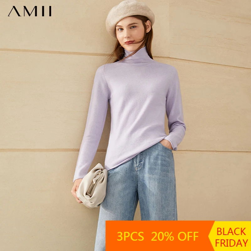 Amii Minimalism Winter Sweaters For Women Fashion