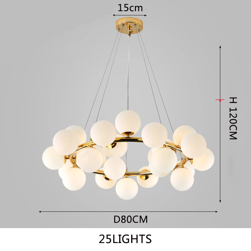 Волшебная фасоль люстра молекулярный светильник гостиная спальня стеклянная люстра с шарами круг длинная люстра из трубок светильник ing - Цвет абажура: A