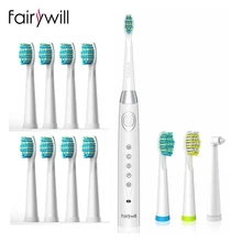 Fairywill – brosse à dents électrique Ultra sonique, 5 Modes, étanche IPX7, têtes de rechange pour adultes et enfants