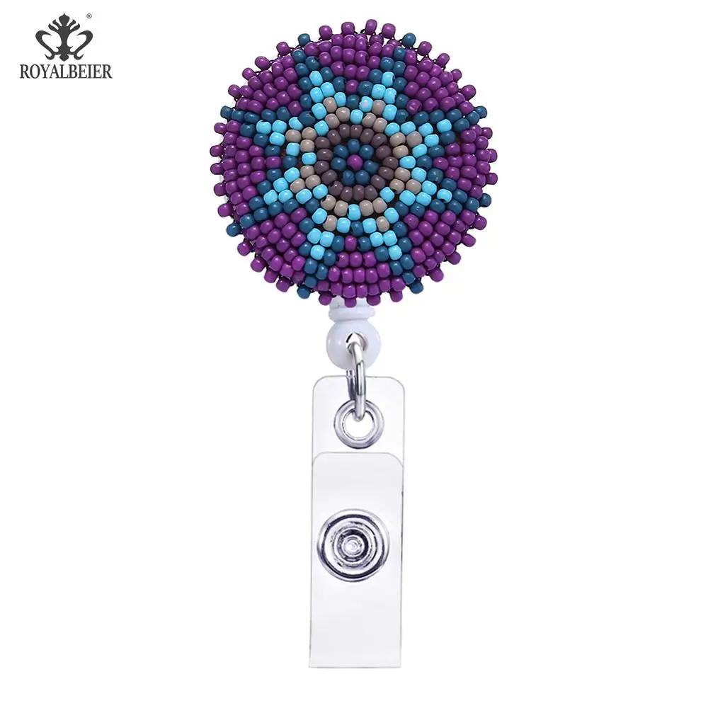 Received Welcome Handmade Bohemia Beaded Chest Brooch Id Badge Reels And  Belt Clip Doctor & Nursing Accessories - Brooches - AliExpress