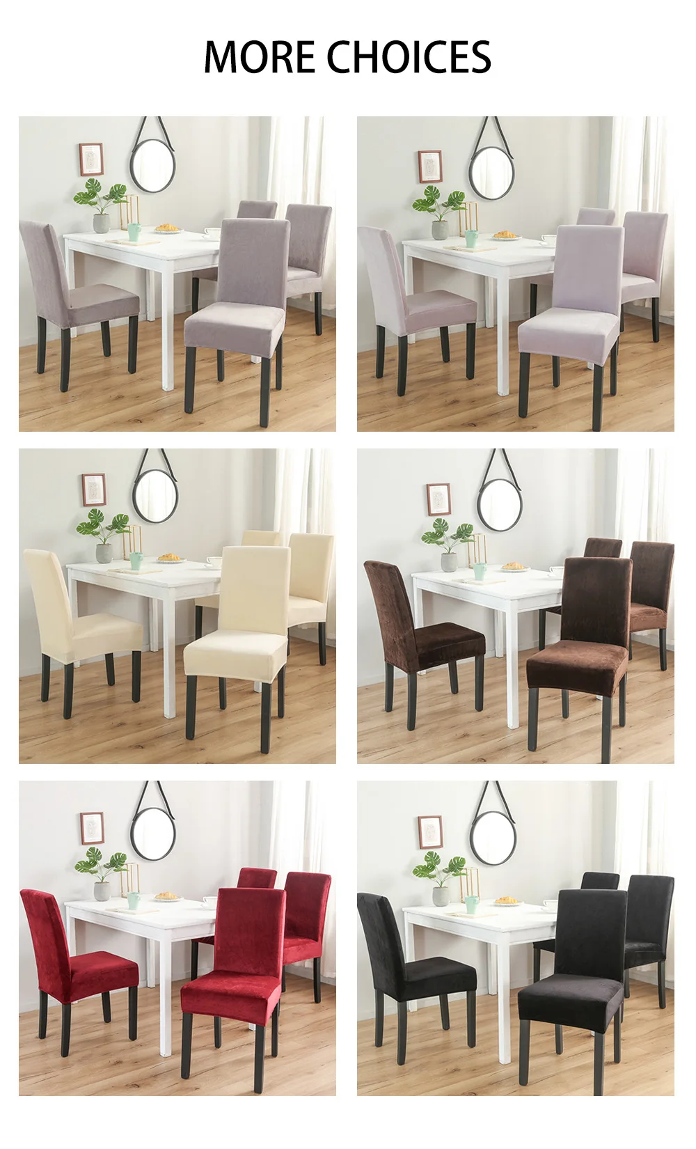 Plush Chair Covers Spandex Elastic Stretch Removable For Wedding Party Home Kitchen Dining room office Anti-dirty Solid Color
