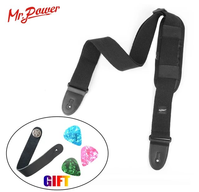 Adjustable Guitar Strap with a Picks Holders PU Leather Ends And  Comfortable Shoulder Pad For Electric Acoustic Guitar Bass - AliExpress