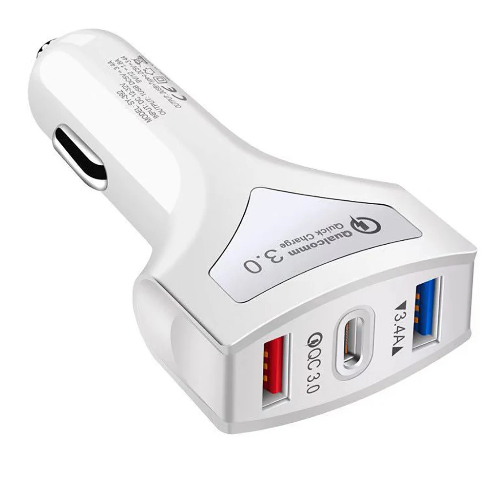 3 порта usb type-C QC3.0 автомобильный прикуриватель телефон быстрое зарядное устройство адаптер питания