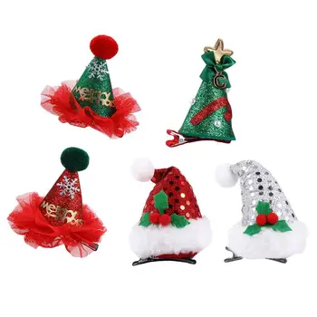 

5Pcs Hair Clips Antler Festival Xmas Hat Deer Holiday Christmas Headwear Headdress Hair Accessories Hairpin Barrettes