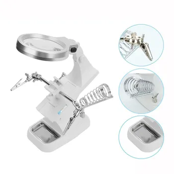 

Magnifier Soldering LED Illuminated Magnifier Desk Lamp Magnifying Glass Soldering Iron Clamp Tool Flexible#0214g10