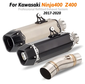 

Motorcycle mid Exhaust middle Muffler pipe link without exhaust Slip-On Escape for Kawasaki Ninja400 Ninja 400 Z400 2017-2020