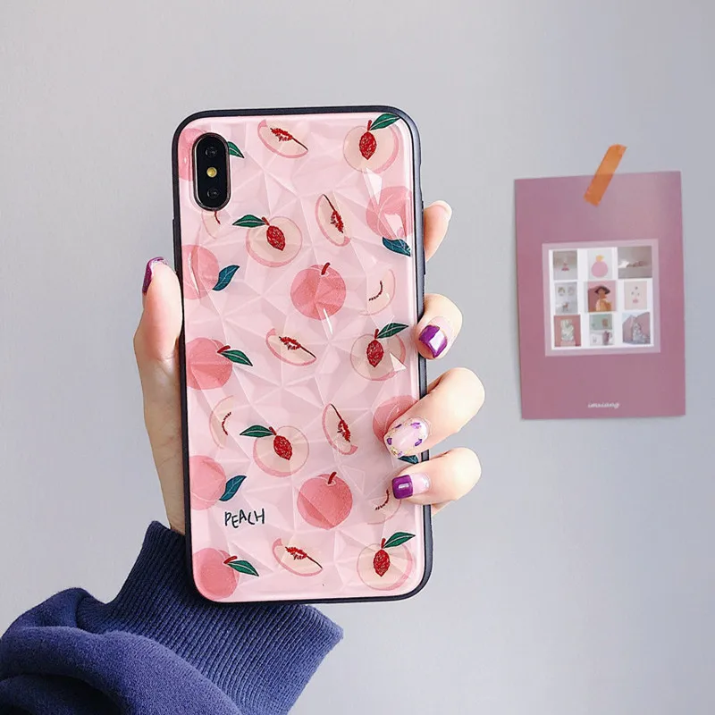 Розовый свежий персиковый супер кавайный японский чехол для телефона iPhone 7 7Plus 8 6