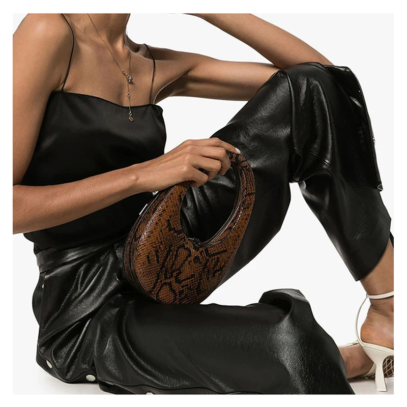 Овальная женская сумка в форме яйца, новинка, зима, корейский дизайн, змеиная кожа, узор, Индивидуальная сумка, Женская одноцветная сумка на плечо