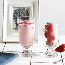 Япония Ins с высоким стеклянным смузи чашка йогурт чашка сок чашка фрукты чашка мороженое чашка молочный коктейль чашка питьевой стакан