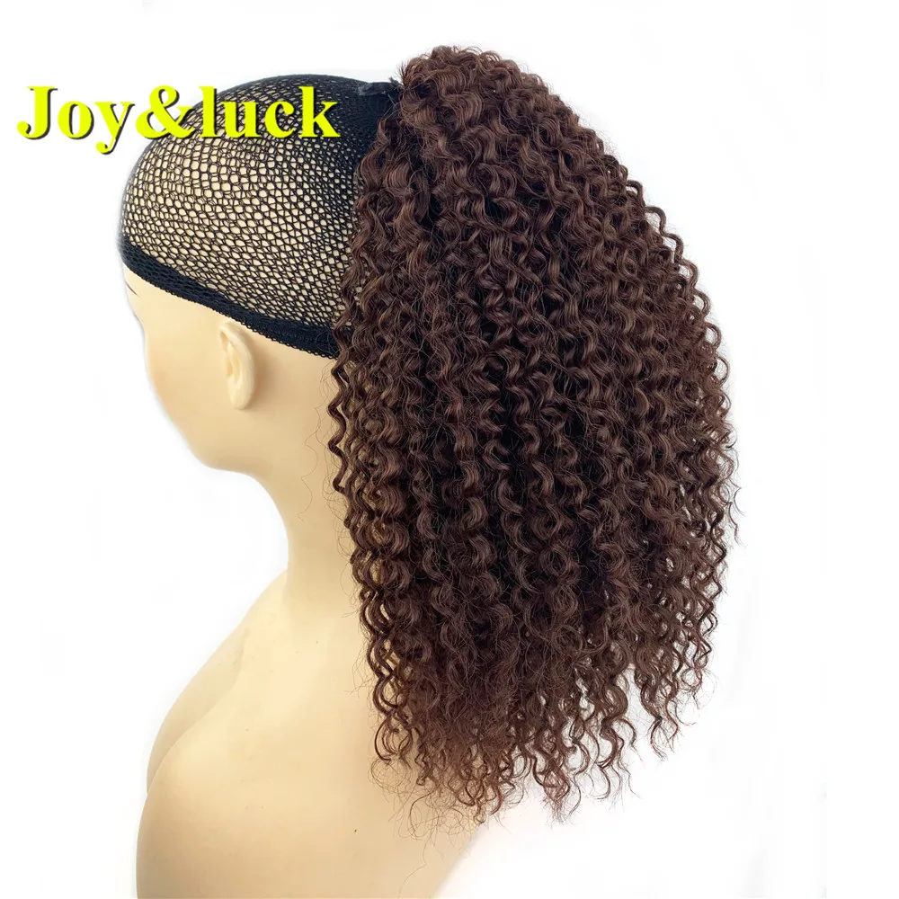 Fake Hair Extensions Afro Kinky Curly Puff Drawstring Ponytail for Black Women