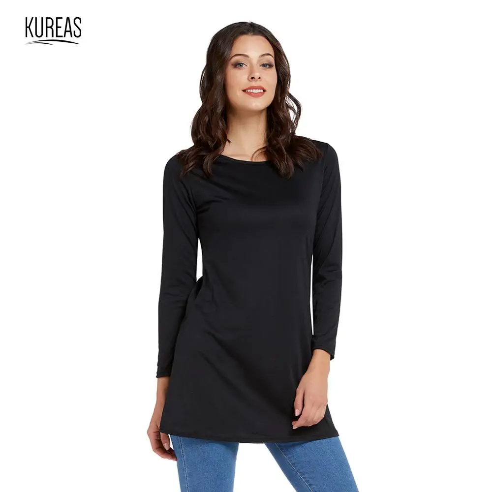 

Kureas Knitted Dress Women Winter Autumn Long Sleeve T Shirt Dresses Casual O Neck Slim Fit Long Tops