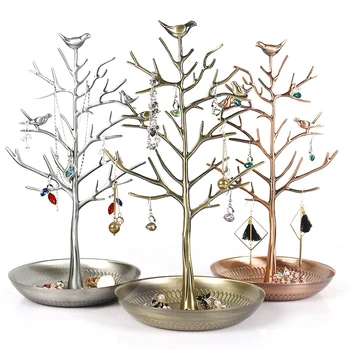

Creative Jewelry Storage Rack Metal Tree Branches For Earrings Necklace Hanging Organizer Vintage Ornaments Display Shelf