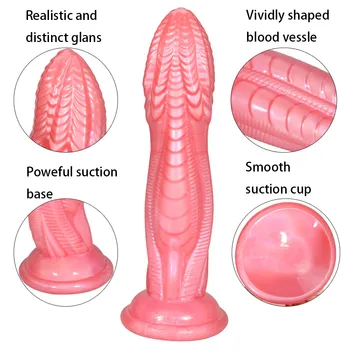 Monster Giant Realistic Penis Soft Big Dick Sexy Huge Dildo Female Masturbator Single-layer TPE Suction Cup Dildos for Women 4