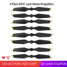 4 pares mavic pro platina 8331 hélices de liberação rápida de baixo nível de ruído (dourado/prata) para dji mavic pro drone acessórios