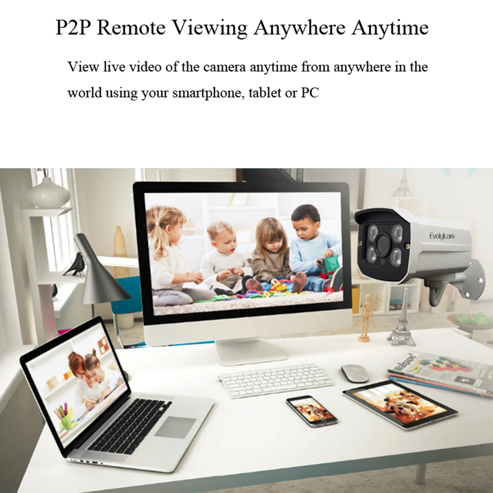 Evolylcam 4CH 8CH 5MP POE Комплект H.265 система видеонаблюдения безопасность NVR P2P Onvif POE наружная Водонепроницаемая ip-камера видеонаблюдение POE