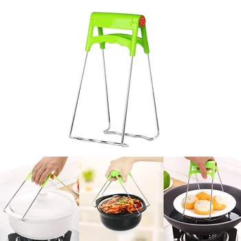 

Foldable Stainless Steel Hot Bowl Clip Pot Dish Holder Steamer Heat Insulation Plate Tong Anti-Hot Clamp Gripper Kitchen Tools