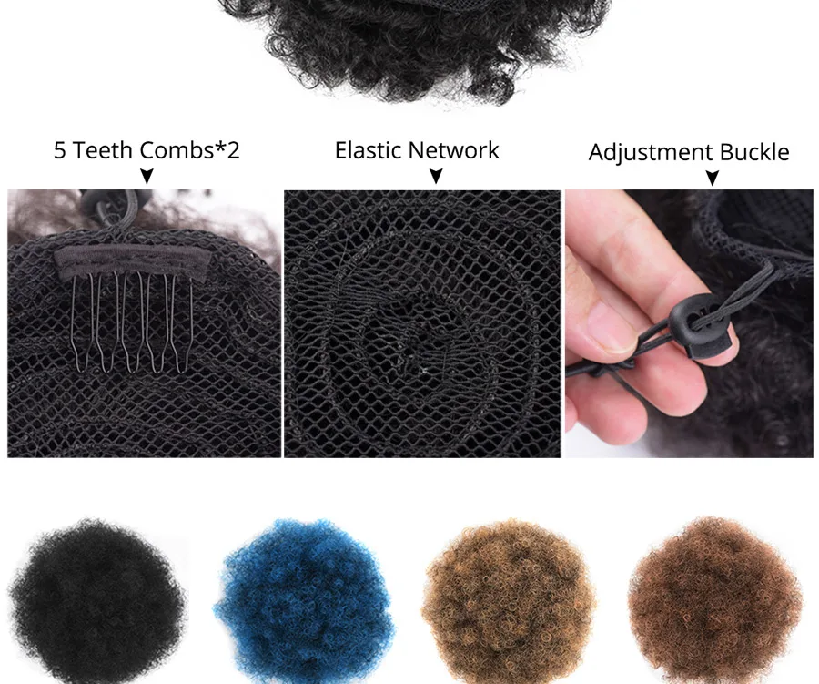 Alileader Synthetic New Kinky Hair Bun Claw Clip Ponytail Hair Extensions Drawsting Short Ponytail Fluffy Afro Short Hair Buns 19 Alileader Synthetic New Kinky Hair Bun Claw Clip Ponytail Hair Extensions Drawsting Short Ponytail Fluffy Afro Short Hair Buns