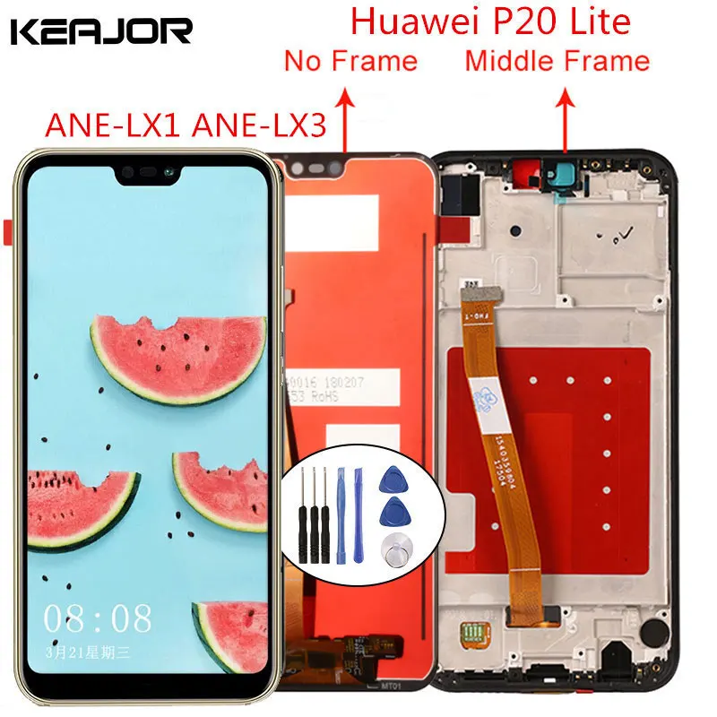 ЖК экран для Huawei P20 Lite протестированный дисплей AAA + сменный сенсорный с рамкой ANE