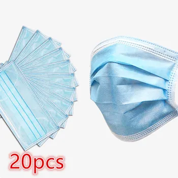 

50pcs Face Mouth Anti Virus Mask Disposable Protect 3 Layers Filter Dustproof Earloop Non Woven Mouth Masks 48 hours Shipping