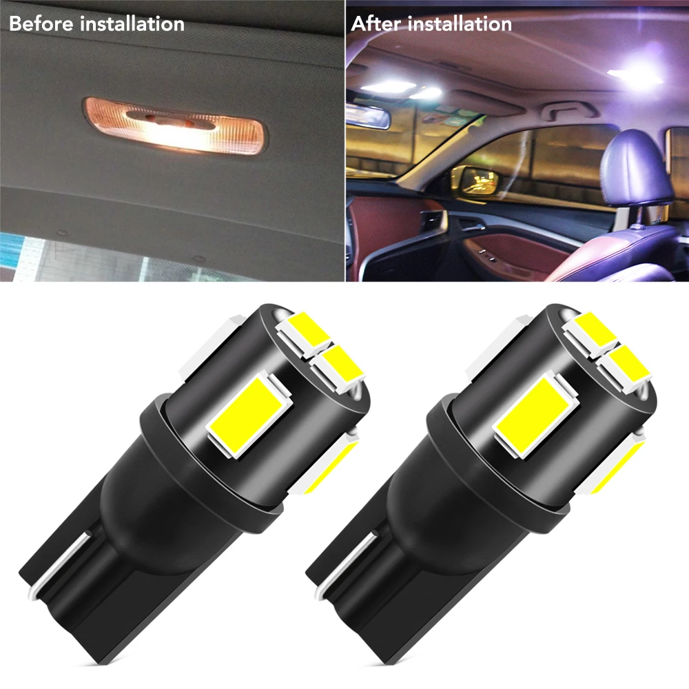 2 шт. T10 LED W5W 5630 Светодиодная лампа для освещения салона автомобиля Led интерьерное