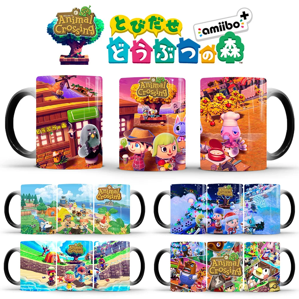 

Animal Crossing Ceramic Mug DIY Photo Shape Handle Color Inside and Color Heart Hand with Customized Pictures DIY Images Print