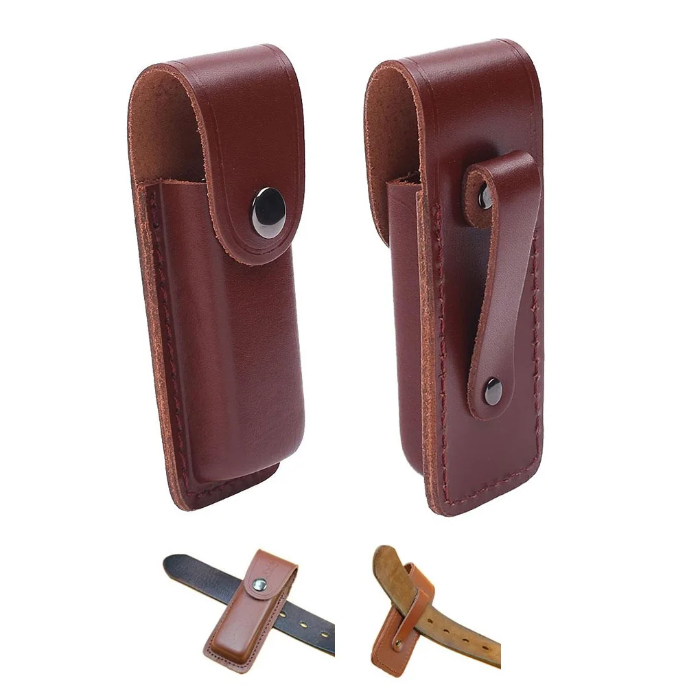 

Hunting Tactical Folding Knife Sheath Cover Real Leather Outdoor Tools