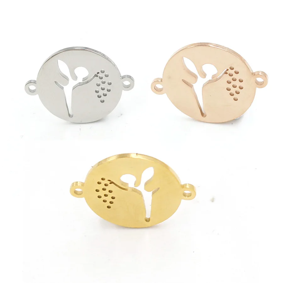 5 шт. DIY Подвеска из нержавеющей стали в виде ангела феи очаровательное зеркальное