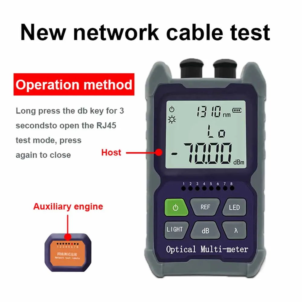 Multifunción medidor de potencia óptica Localizador Visual de fallos de red de prueba de Cable de fibra óptica de 5km 15km 30 KM Mini 4 en 1 VFL