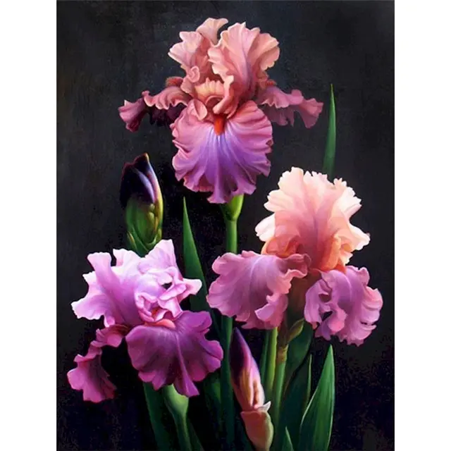 GATYZTORY DIY Painting By Numbers red Flowers Oil Painting Abstract Canvas Drawing Wall Decor HandPainted Kits 999753