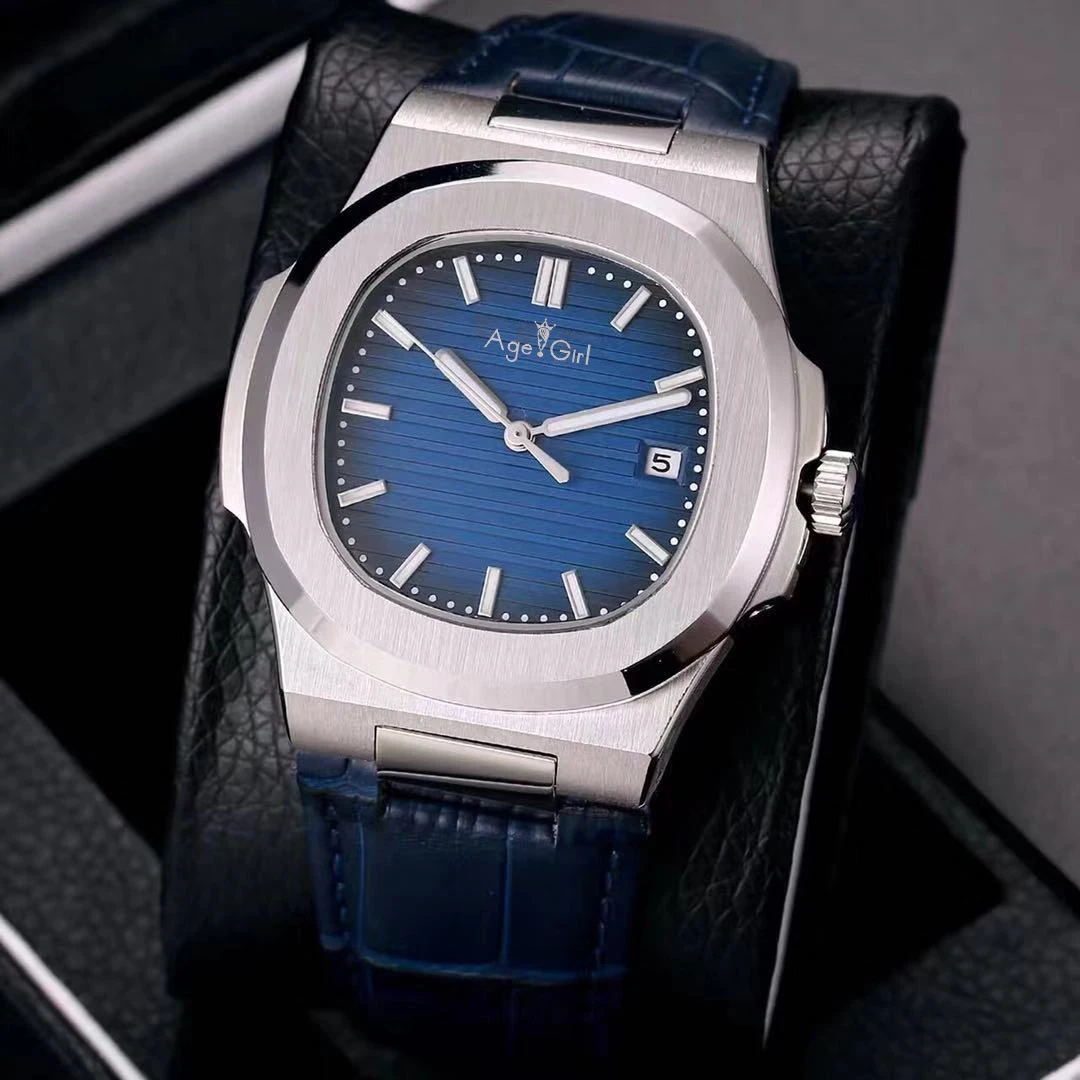 

Luxury Brand New Automatic Mechanical Men Watch Silver Sapphire Stainless Steel Transparent Grey Blue Black Leather AAA+