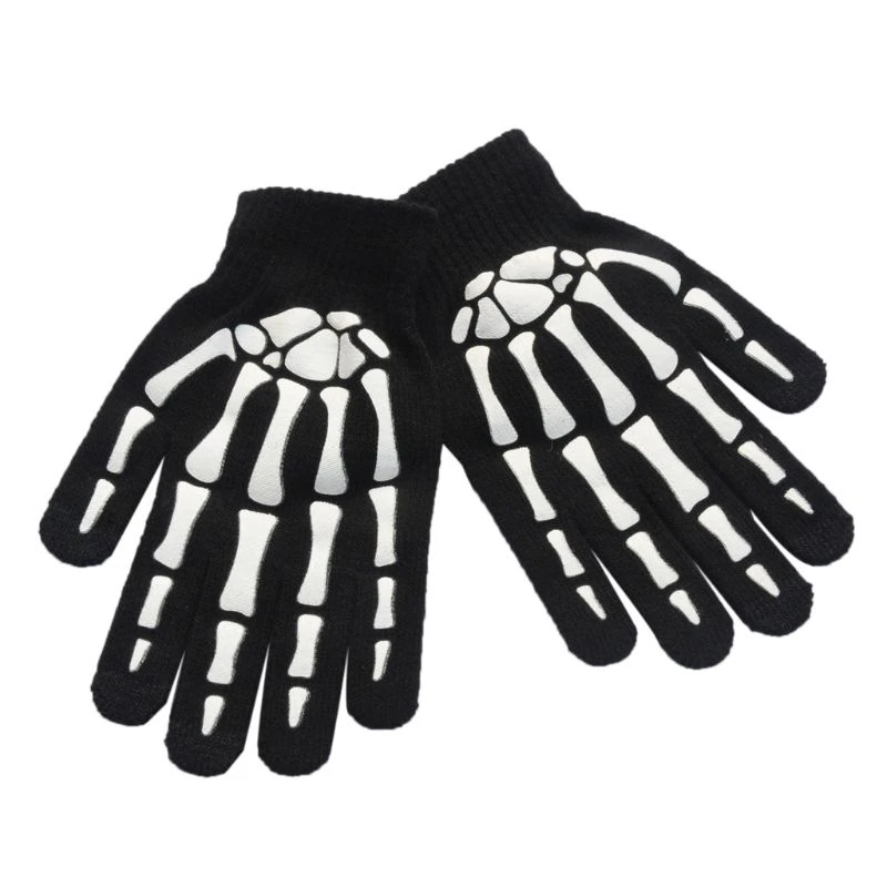 Unisex Unisex Adult Children Winter Cycling Full Fingered Gloves Halloween Horror Skull Claw Skeleton Anti-Skid Rubber Outdoor cotton gloves for men