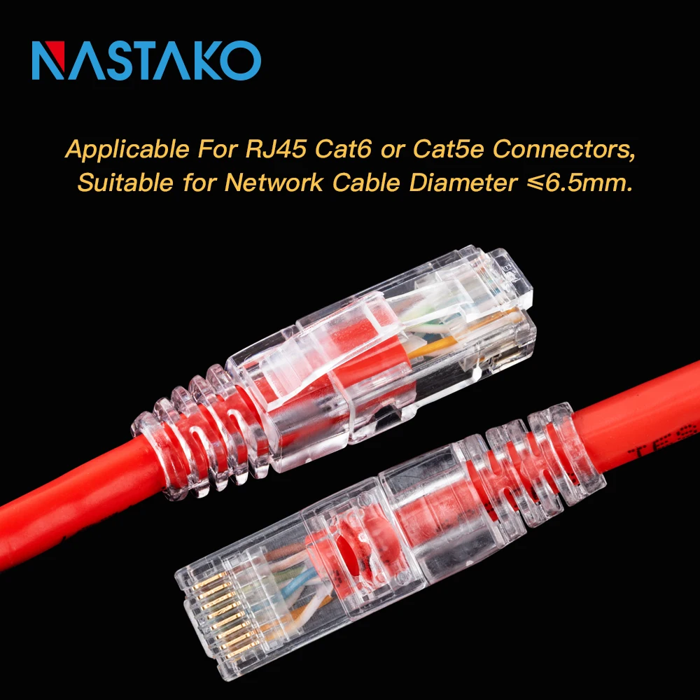Conector Modular NikouMX 50 Piezas Cat6 RJ45 Enchufe Cat R Diseño