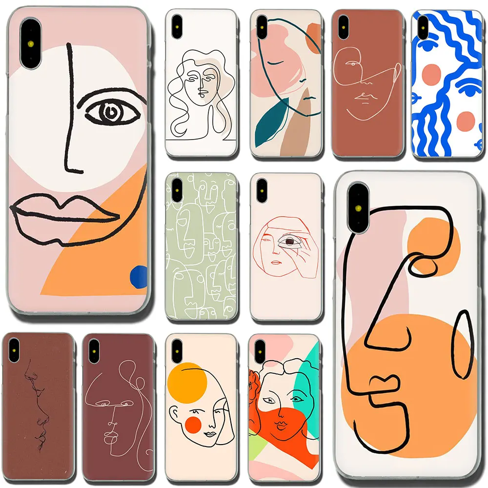 

Poster Minimalist Face artwork sketch Hard Phone Cover Case for iphone 5 5s 5c 6 6s Plus 7 8 Plus X XR XS 11 Pro Max