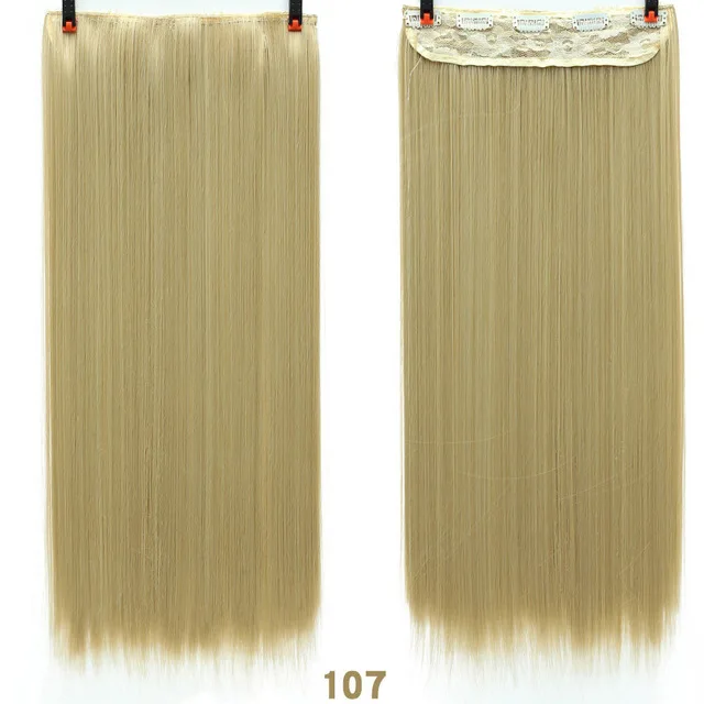 DIFEI Synthetic 24 Inch 5 Clip Long curly Women Clip in Hair Extensions Black Brown High Tempreture Hair Piece T1B/350