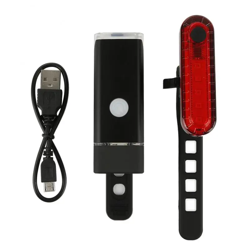 Горячая велосипедный usb зарядка Водонепроницаемый Подсветка безопасности передние задние фары комбинация MC черная фара+ 056 задний фонарь костюм