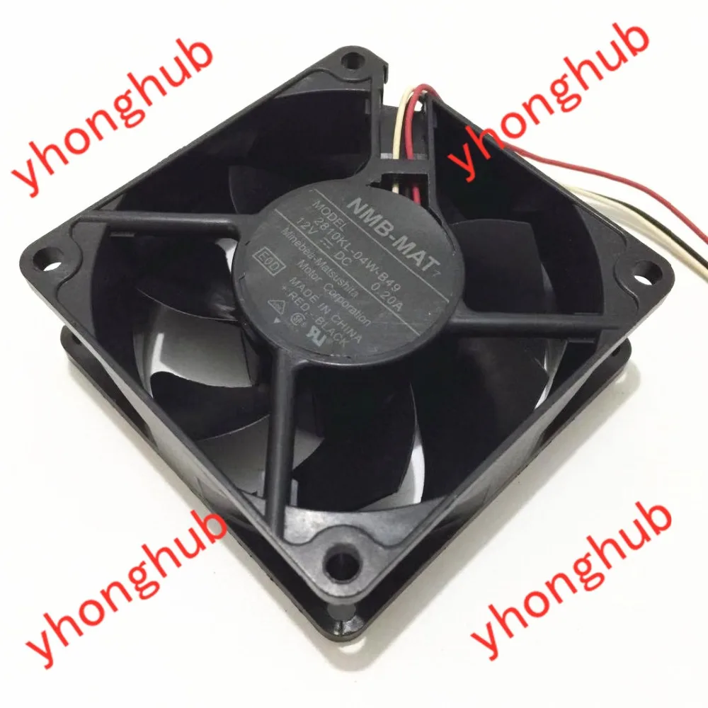 NMB-MAT 2810KL-04W-B49 E0D DC 12V 0.20A 3-жильный 70x70x25mm вентилятор охладителя сервера