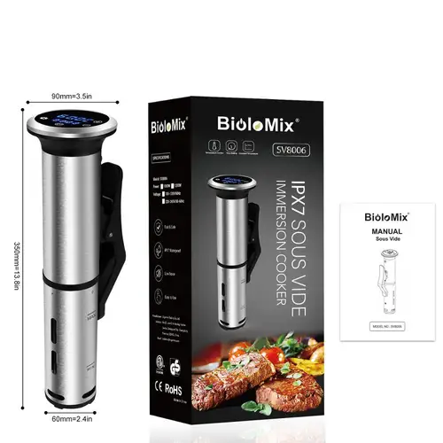 Biolomix-2 세대 스테인레스 스틸 수비데 쿠커, ipx 7 방수 디지털 정확한 침수 순환기능 6