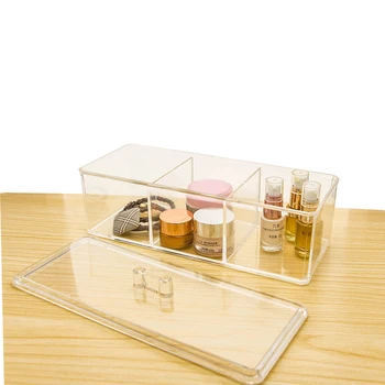 

1Pcs Storage Box with Lid Transparent Rectangular Dustproof Single-Layer Plastic Box Holder for Makeup Jewellery Organizer Case