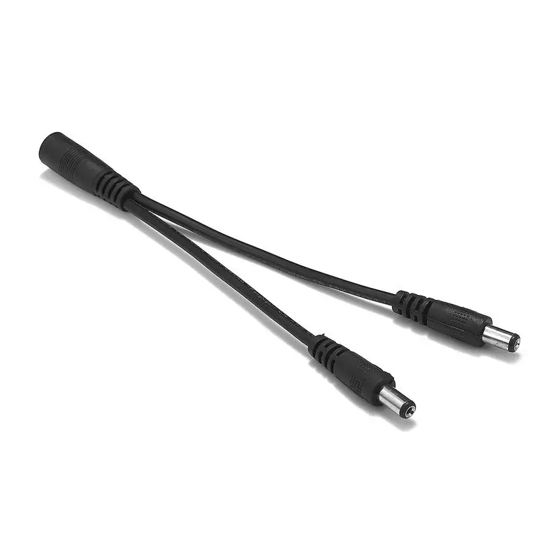250 шт. CCTV камера 5,5x2,1 мм DC 5 в 12 В кабель питания сплиттера 1 до 2 Way Jack разъемы медные провода для светодиодной ленты батарея Чехол - Цвет: simple black 1 to 2