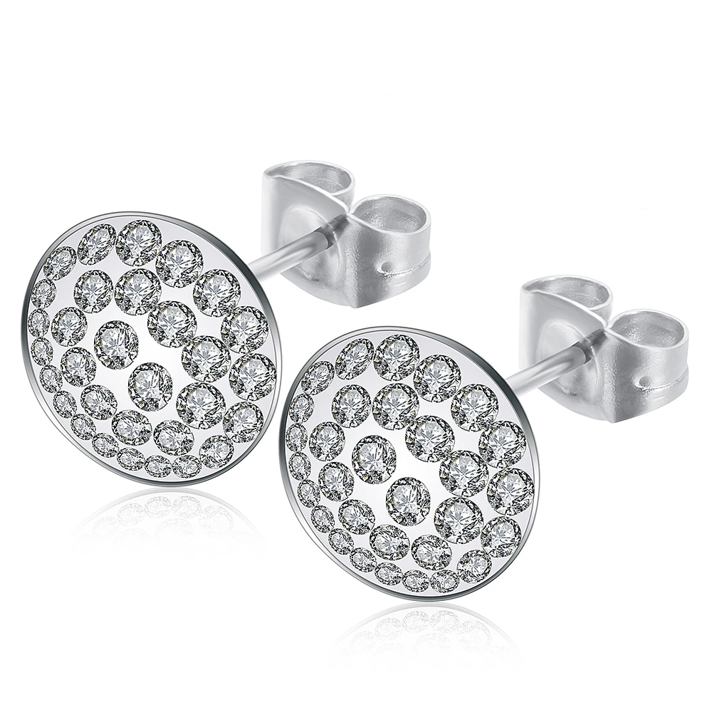 NIBA Christmas gift classic Genuine CZ Crystals Stud earrings,Gift to girlfriend 100% hand made