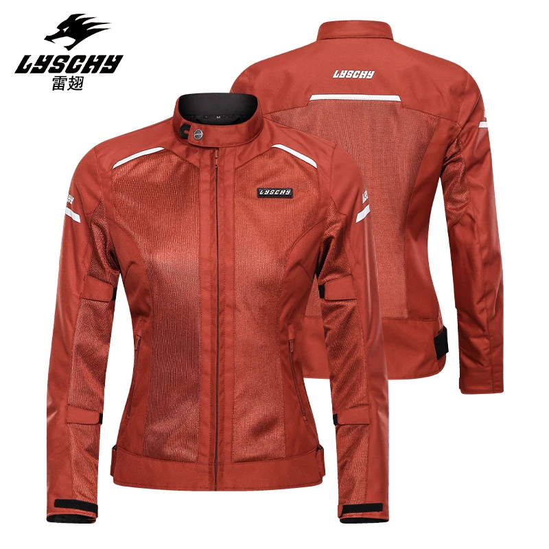 LYSCHY Women Summer Motorcycle Jacket 3D Mesh Anti fall Breathable Motorcycle Racing Jacket