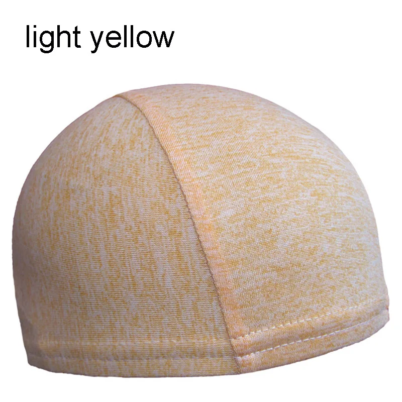 Soft Helmet Liner Quick-dry Skull Cap Under Helmet Cycling Headgear Bicycle Sports Breathable Beanie Adults Unisex ALS88 - Цвет: light yellow