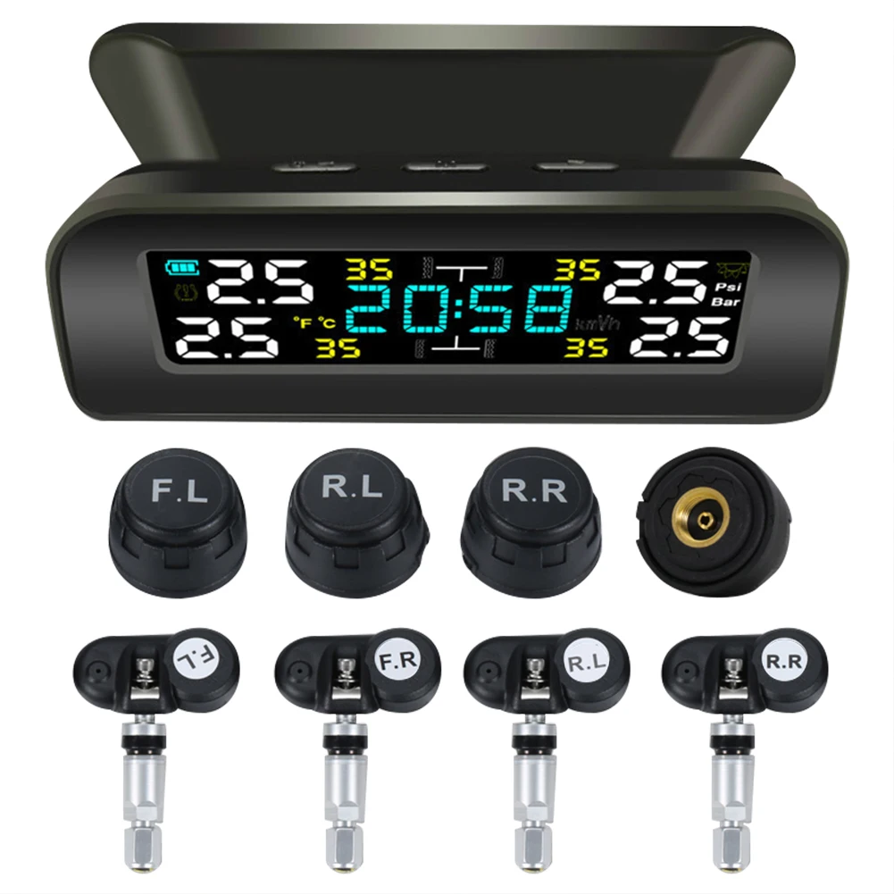 Система контроля давления в шинах ALLOYSEED TY17/TY18 TPMS с солнечной батареей ЖК-дисплеем