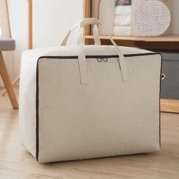 

Dual Zipper Moisture Proof Clothes Blanket Closet With Handles Dustproof Portable Quilt Storage Bag Dormitory Containter Luggage