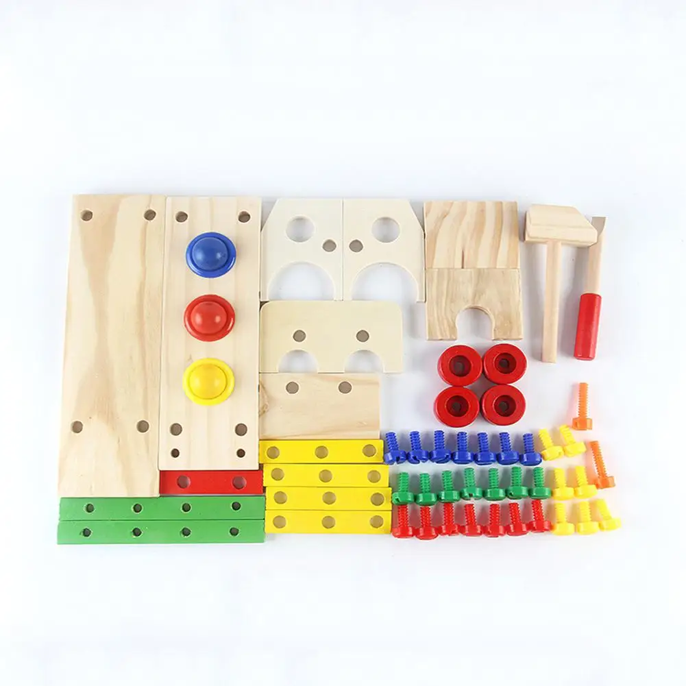  Disassembly Nut Screw Car Wooden Split Assembled Tool Combination Toy Car Interactive Teaching Aid - 4000410853516